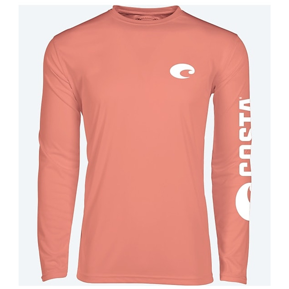 NWT Men's Costa Technical Crew Long Sleeve T-Shirt in Salmon size XL